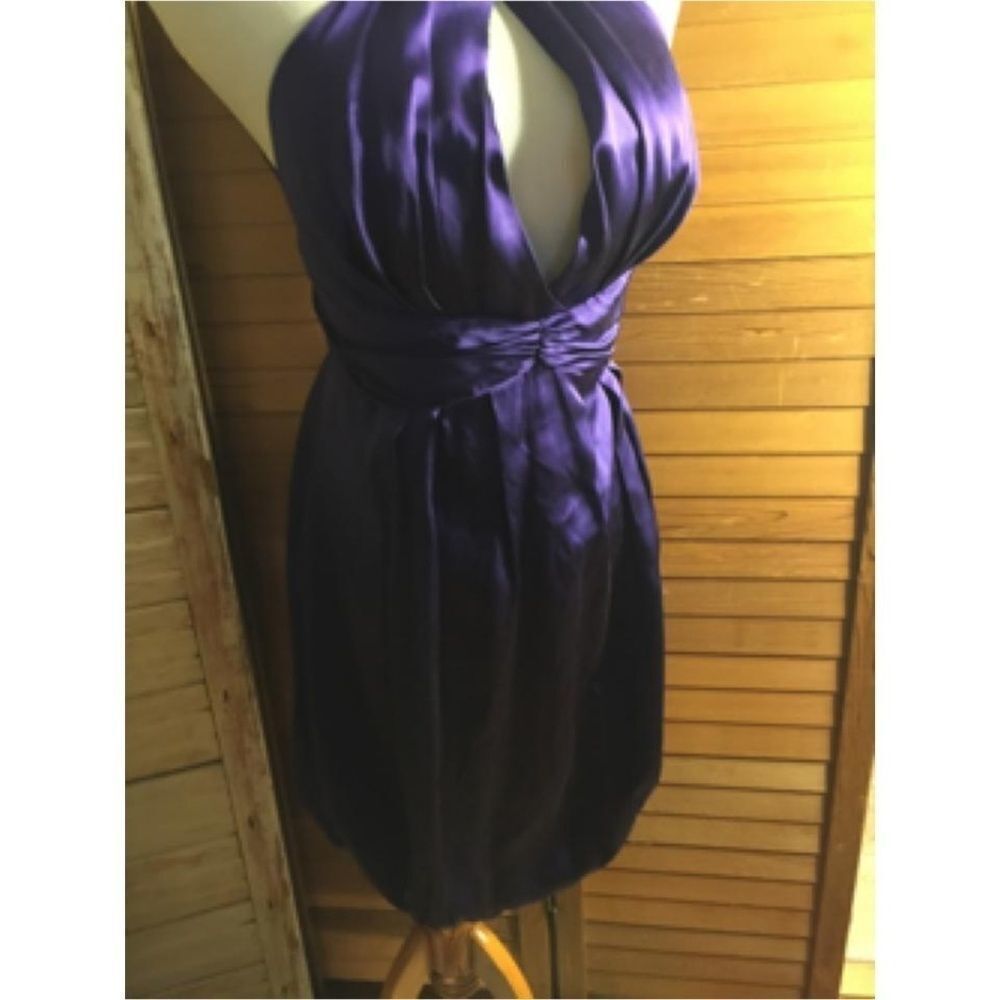 Armani Xchg Silk Royal Purple Cocktail Dress Sz 2